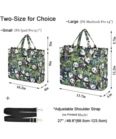 Cartoon Panda Butterfly Bamboo Satchel Bag Hobo Crossbody Tote for Work Shopping Multi05 $14.57 Totes