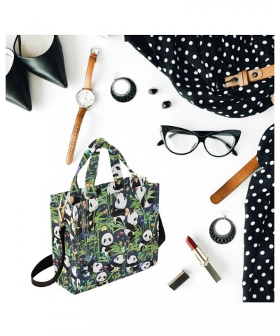 Cartoon Panda Butterfly Bamboo Satchel Bag Hobo Crossbody Tote for Work Shopping Multi05 $14.57 Totes