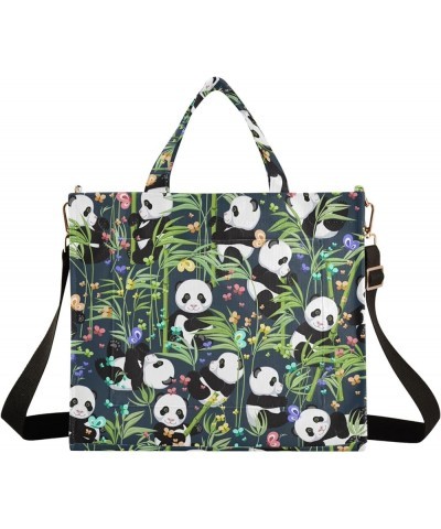 Cartoon Panda Butterfly Bamboo Satchel Bag Hobo Crossbody Tote for Work Shopping Multi05 $14.57 Totes