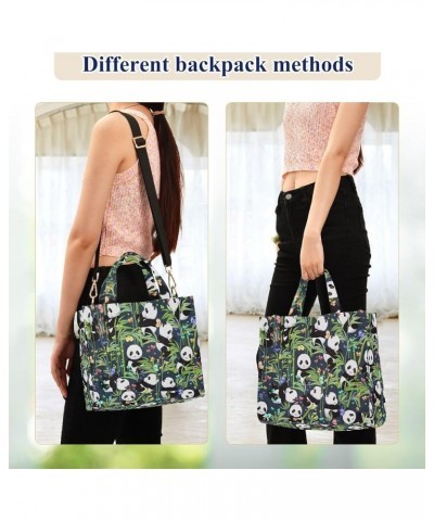 Cartoon Panda Butterfly Bamboo Satchel Bag Hobo Crossbody Tote for Work Shopping Multi05 $14.57 Totes