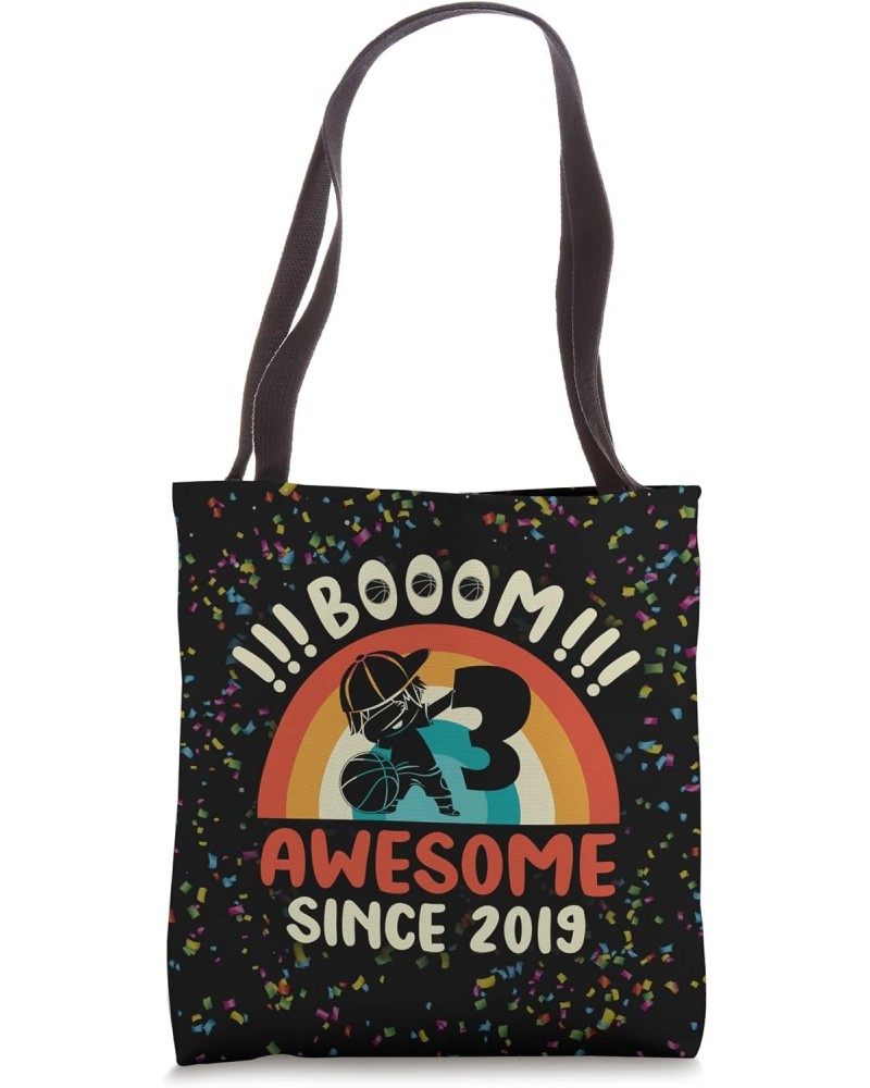 Dabbing Basketball Boy 3rd Birthday BOOOM Awesome Since 2019 Tote Bag $10.02 Totes