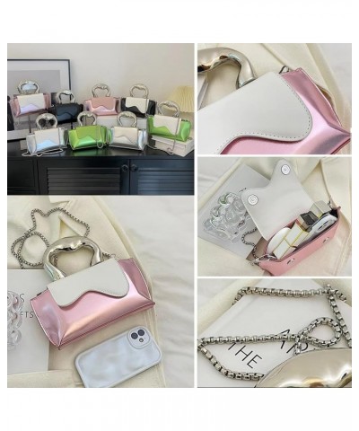 Crossbody Bags For Women Mini Glossy PU Chain Crossbody Shoulder Handbags Bags Pink $13.01 Crossbody Bags