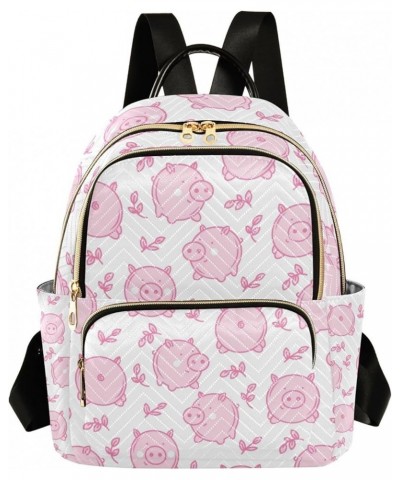 Pigs Pink Pattern Backpack for Women Shoulder Bag Lightweight Mini Backpack Casual Daypack for Travel Small(11.41'' x 6.1'' x...