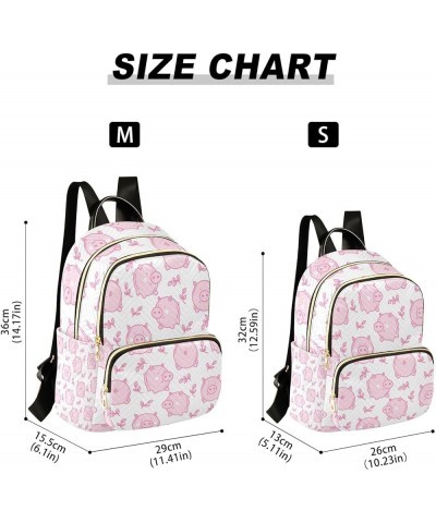 Pigs Pink Pattern Backpack for Women Shoulder Bag Lightweight Mini Backpack Casual Daypack for Travel Small(11.41'' x 6.1'' x...