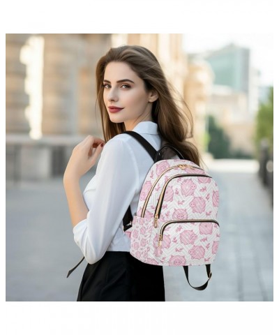 Pigs Pink Pattern Backpack for Women Shoulder Bag Lightweight Mini Backpack Casual Daypack for Travel Small(11.41'' x 6.1'' x...