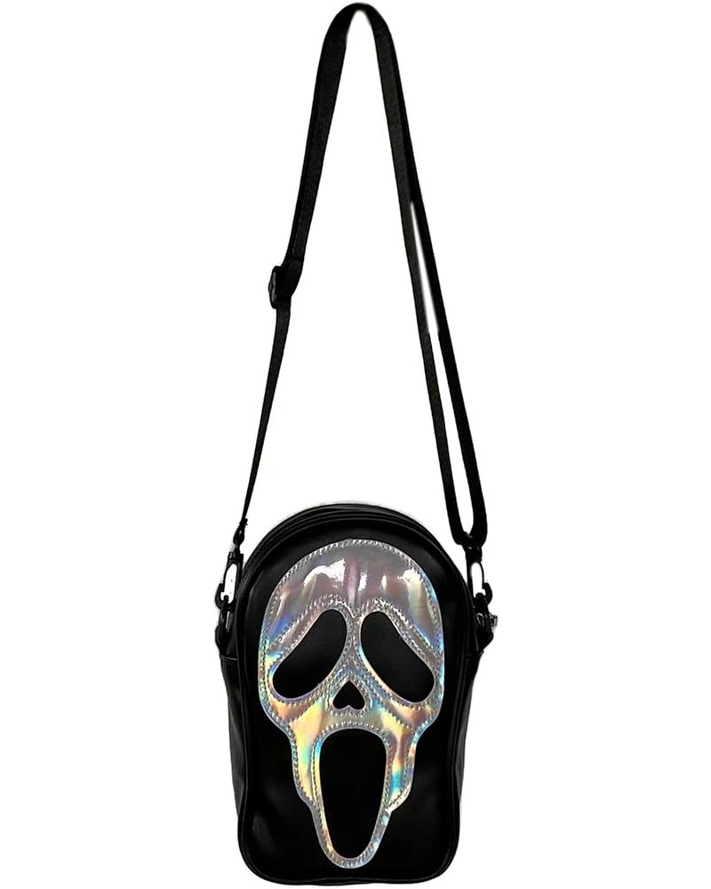 Skull Purses Handbags Gothic Crossbody Bags for Women Men, Halloween Skull Bag Adjustable Shoulder Bag Party Gifts Silver Sku...