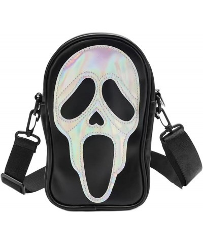 Skull Purses Handbags Gothic Crossbody Bags for Women Men, Halloween Skull Bag Adjustable Shoulder Bag Party Gifts Silver Sku...