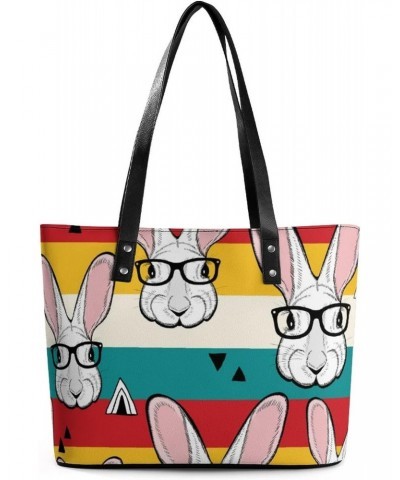 Womens Handbag Rabbit Leather Tote Bag Top Handle Satchel Bags For Lady $15.40 Totes