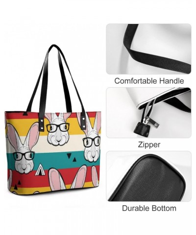 Womens Handbag Rabbit Leather Tote Bag Top Handle Satchel Bags For Lady $15.40 Totes