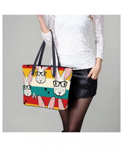 Womens Handbag Rabbit Leather Tote Bag Top Handle Satchel Bags For Lady $15.40 Totes