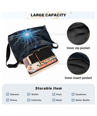 Hobo Handbag Crossbody Electric Ball Lightning Trendy PU Leather Shoulder Bags Purses Large Casual Sling Tote Bag Messenger B...