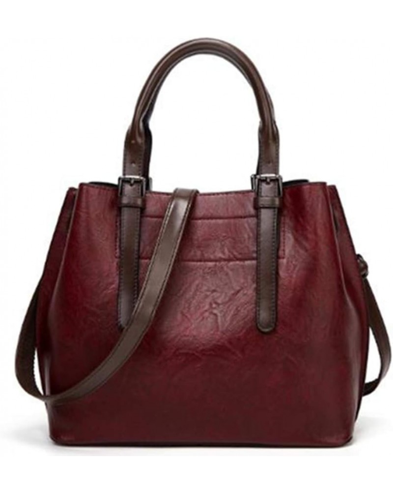 Women Shoulder Bag Top Handle Satchel Faux Leather Ladies Handbags (gray) Red $28.94 Totes