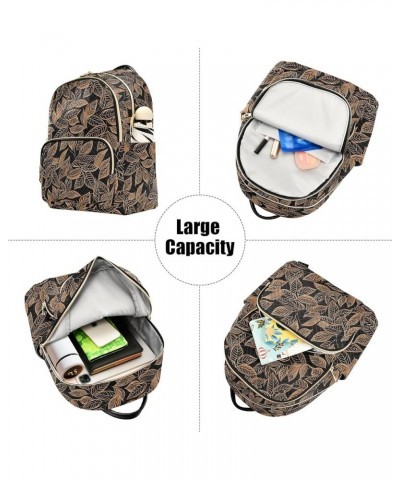 Line Leaves Fashion Backpack Purse for Women, Casual Daypacks, Ladies Gift for Traveling Hiking Multicolor Small $18.89 Backp...