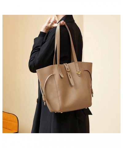 Women Leather Composite Casual Tote Bag Shoulder Shopper Bucket Bag Large Capacity Commute Handbags Blue $54.23 Totes