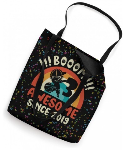 Dabbing Basketball Boy 3rd Birthday BOOOM Awesome Since 2019 Tote Bag $10.02 Totes