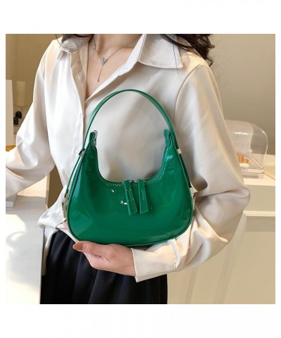 Crescent Shoulder Bag Small Red Patent Leather Purse Retro Y2k Crescent Purse Top-handle Handbags for Women Party Bag Green $...