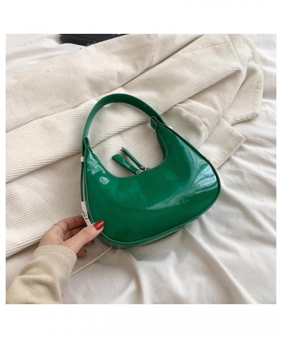 Crescent Shoulder Bag Small Red Patent Leather Purse Retro Y2k Crescent Purse Top-handle Handbags for Women Party Bag Green $...