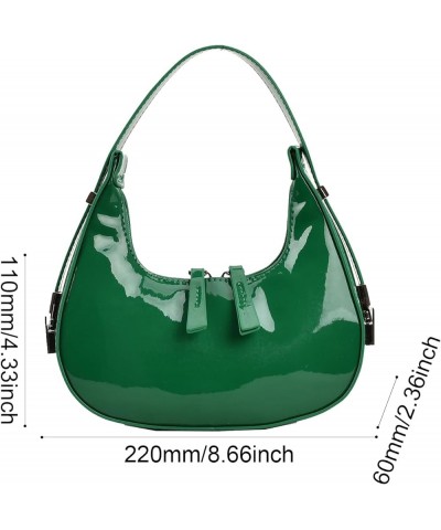 Crescent Shoulder Bag Small Red Patent Leather Purse Retro Y2k Crescent Purse Top-handle Handbags for Women Party Bag Green $...