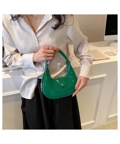 Crescent Shoulder Bag Small Red Patent Leather Purse Retro Y2k Crescent Purse Top-handle Handbags for Women Party Bag Green $...