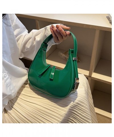 Crescent Shoulder Bag Small Red Patent Leather Purse Retro Y2k Crescent Purse Top-handle Handbags for Women Party Bag Green $...