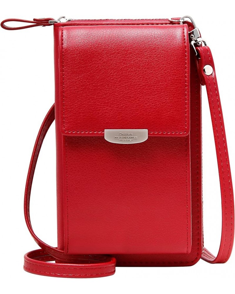 Small Crossbody Phone Bags Cellphone Wallet Purse for Women with Credit Card Slots Red $11.89 Crossbody Bags