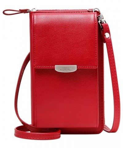 Small Crossbody Phone Bags Cellphone Wallet Purse for Women with Credit Card Slots Red $11.89 Crossbody Bags