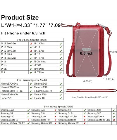 Small Crossbody Phone Bags Cellphone Wallet Purse for Women with Credit Card Slots Red $11.89 Crossbody Bags