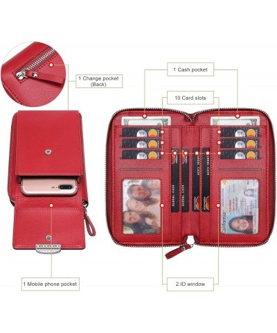 Small Crossbody Phone Bags Cellphone Wallet Purse for Women with Credit Card Slots Red $11.89 Crossbody Bags