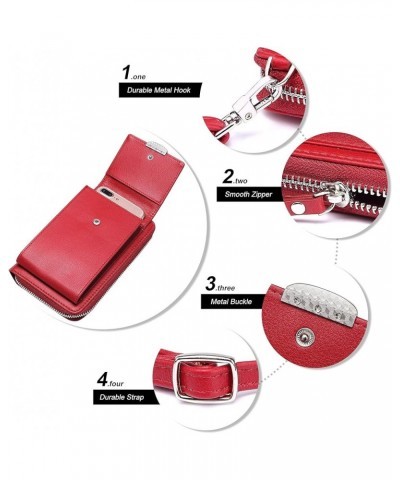 Small Crossbody Phone Bags Cellphone Wallet Purse for Women with Credit Card Slots Red $11.89 Crossbody Bags