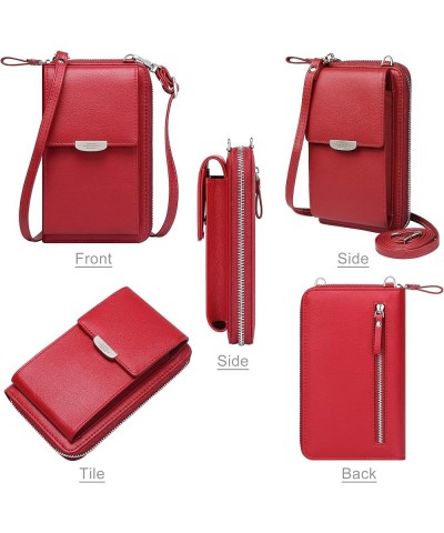 Small Crossbody Phone Bags Cellphone Wallet Purse for Women with Credit Card Slots Red $11.89 Crossbody Bags