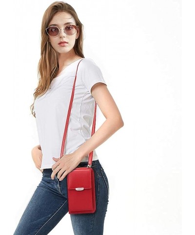 Small Crossbody Phone Bags Cellphone Wallet Purse for Women with Credit Card Slots Red $11.89 Crossbody Bags