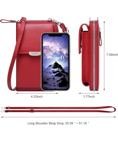 Small Crossbody Phone Bags Cellphone Wallet Purse for Women with Credit Card Slots Red $11.89 Crossbody Bags