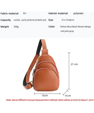 Small Sling Crossbody Backpack Shoulder Bag for Women Men Leather Chest Pack Casual Sports Handbag Orange $25.43 Backpacks