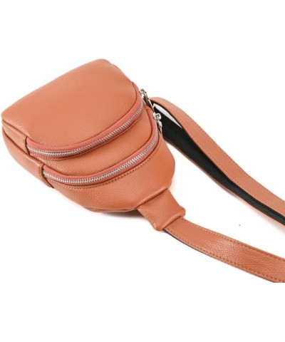 Small Sling Crossbody Backpack Shoulder Bag for Women Men Leather Chest Pack Casual Sports Handbag Orange $25.43 Backpacks