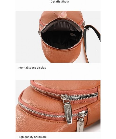 Small Sling Crossbody Backpack Shoulder Bag for Women Men Leather Chest Pack Casual Sports Handbag Orange $25.43 Backpacks