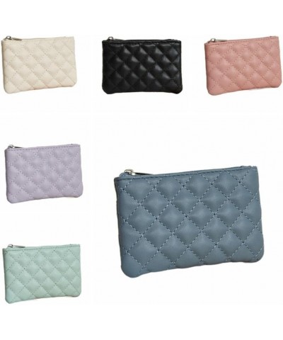 PU Leather Wallet Lady Retro Square Multifunctional Hand Bag Solid Color Key Bag Male Credit Card Holder(purple) blue $4.04 W...