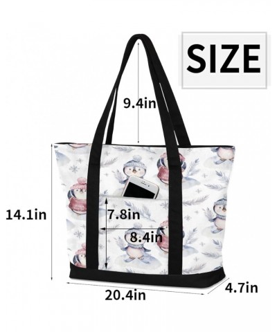 Tote Bag for Women Canvas Shoulder Bag Large Casual Handbag Lightweight Tote Bag with Zipper for Work Travel Shopping Cute Pe...