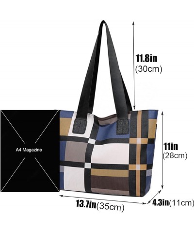 Designer Purses and Handbags for Women Color Combination Satchel Checkered Pattern Shoulder Bag Large Top Handle Tote Black $...