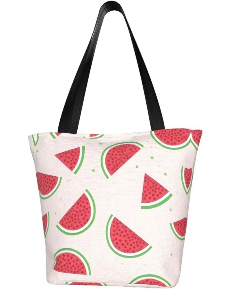 Pink Watermelon Classic Printed Design,Large-Capacity Lightweight Quilted Handbag,Suitable For Shopping,Fitness,Fashionable A...