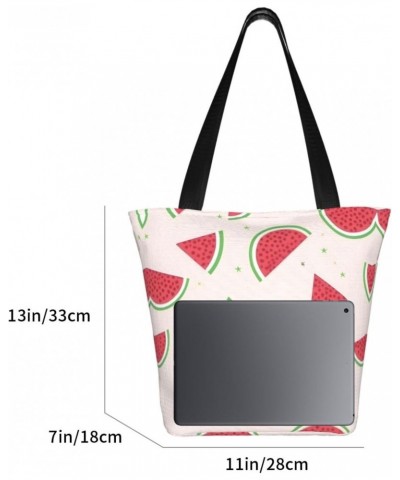 Pink Watermelon Classic Printed Design,Large-Capacity Lightweight Quilted Handbag,Suitable For Shopping,Fitness,Fashionable A...