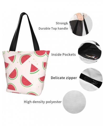 Pink Watermelon Classic Printed Design,Large-Capacity Lightweight Quilted Handbag,Suitable For Shopping,Fitness,Fashionable A...