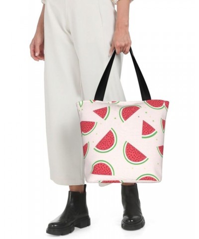 Pink Watermelon Classic Printed Design,Large-Capacity Lightweight Quilted Handbag,Suitable For Shopping,Fitness,Fashionable A...