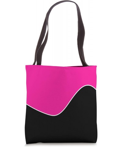 GEOMETRIC TWO TONE WAVE PATTERN DEEP PINK AND BLACK Tote Bag $14.25 Totes