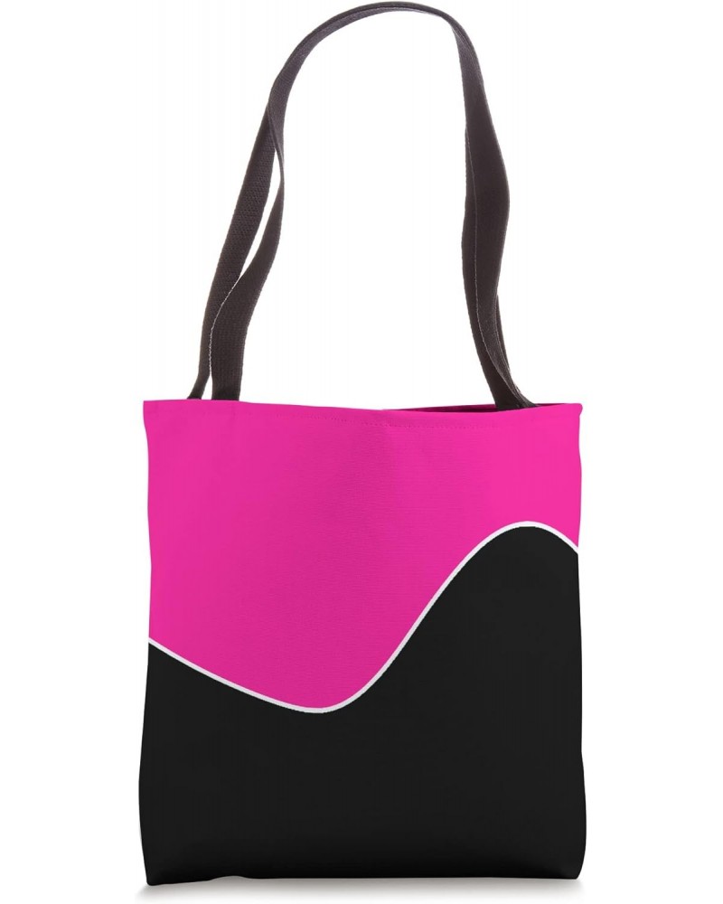 GEOMETRIC TWO TONE WAVE PATTERN DEEP PINK AND BLACK Tote Bag $14.25 Totes