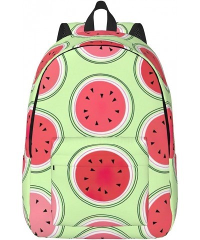 Watermelon Green Print Unisex Canvas Bag Canvas Shoulder Pouch Pack Lightweight Backpack For Woman Lady Black Medium $20.68 B...