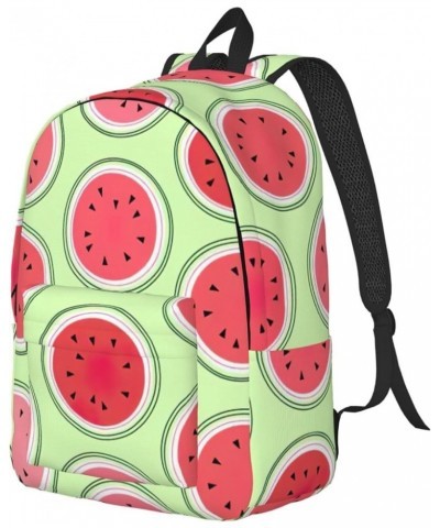 Watermelon Green Print Unisex Canvas Bag Canvas Shoulder Pouch Pack Lightweight Backpack For Woman Lady Black Medium $20.68 B...