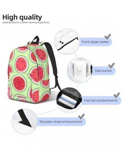 Watermelon Green Print Unisex Canvas Bag Canvas Shoulder Pouch Pack Lightweight Backpack For Woman Lady Black Medium $20.68 B...