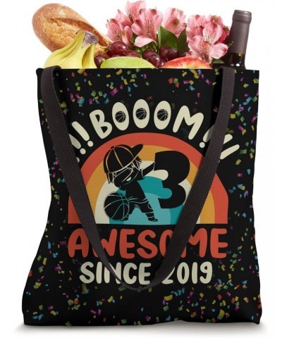 Dabbing Basketball Boy 3rd Birthday BOOOM Awesome Since 2019 Tote Bag $10.02 Totes