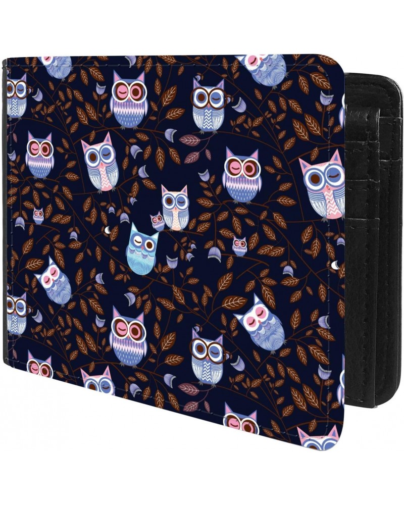 Unique Desige Pattern - Tribal Night Owl Pattern, Slim Front Pocket Wallet Billfold RFID Blocking $8.96 Wallets