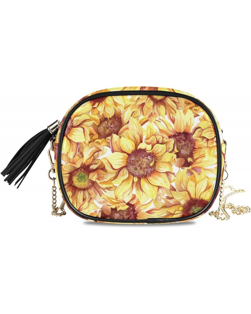 Women's Sunflowers Floral Crossbody Bag Fashion Purses Bag Cross Body Bag Shoulder Handbag with Adjustable Chain Strap $10.08...